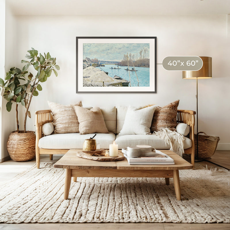 Boats on the River in Tan and Teal - Sage and Rose Prints