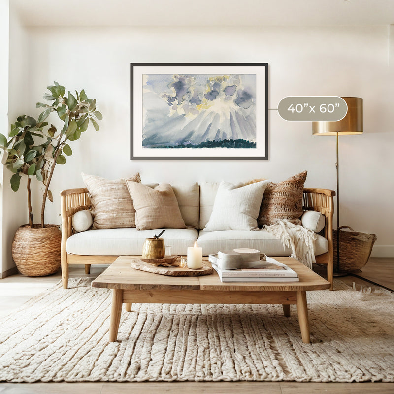 Silver Linings Sunlight Watercolor - Sage and Rose Prints
