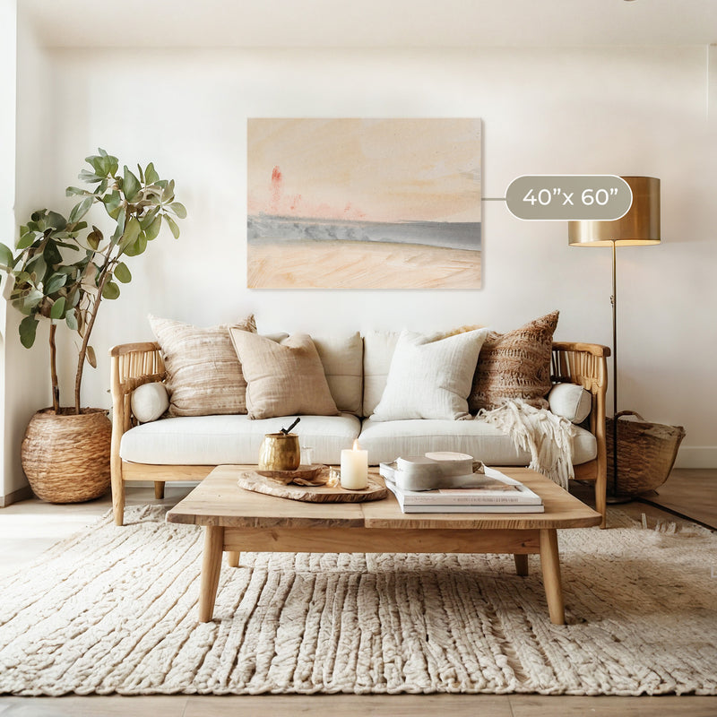 Simple Abstract Coastal Landscape - Sage and Rose Prints