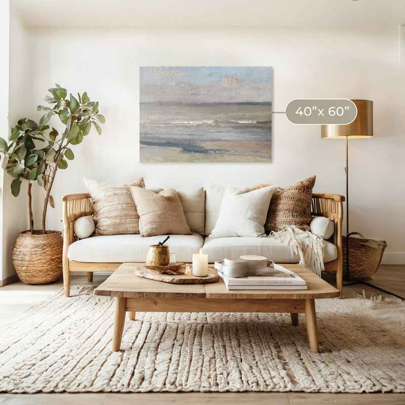 Muted Neutral Ocean Painting - Sage and Rose Prints