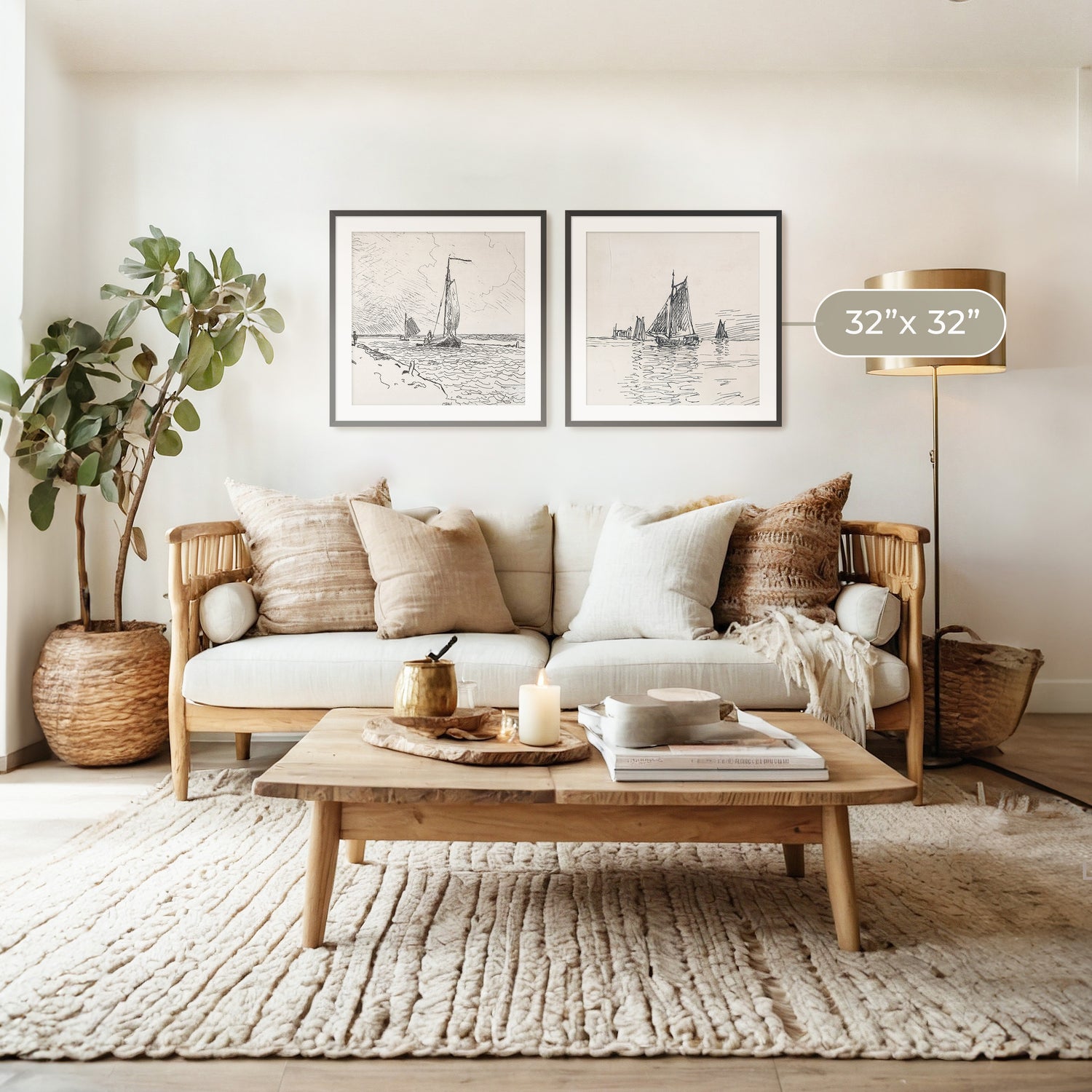 Coastal Package - Living Room D 2x.18.17 - Sage and Rose Prints