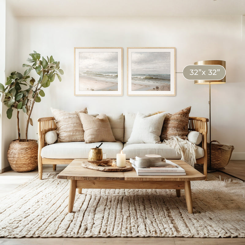 2 Piece Coastal Wall Art - Sage and Rose Prints