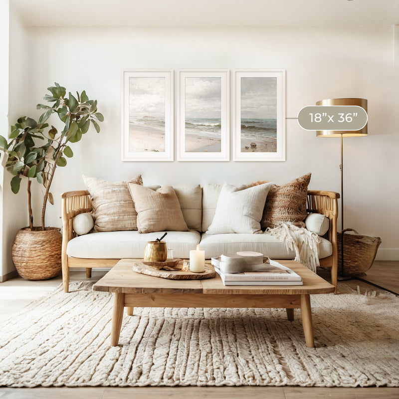 3 Piece Coastal Wall Art - Sage and Rose Prints