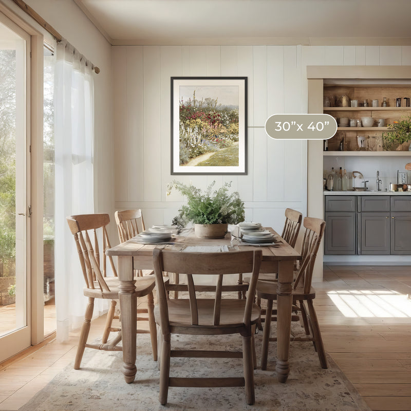 Impressionist Field of Flowers No1 - Sage and Rose Prints