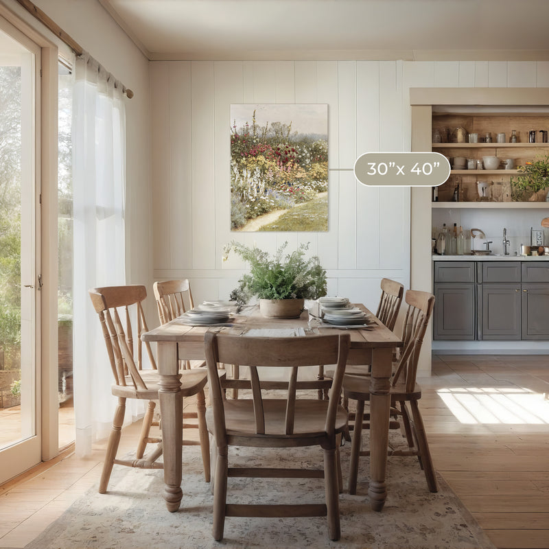 Impressionist Field of Flowers No1 - Sage and Rose Prints