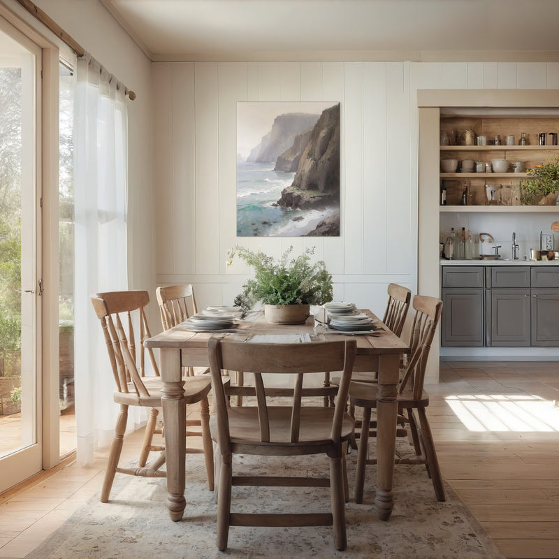 Misty Cliffs Painting No1 - Sage and Rose Prints