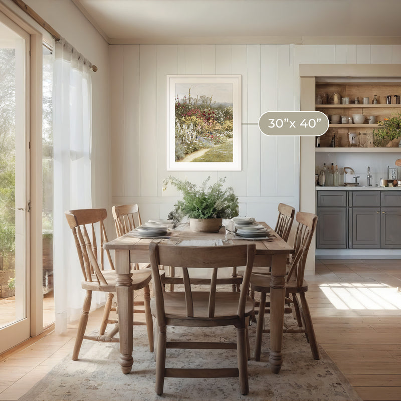 Impressionist Field of Flowers No1 - Sage and Rose Prints