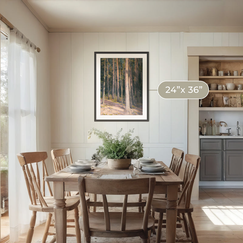 Redwoods in the Sunlight Oil Painting No1 - Sage and Rose Prints