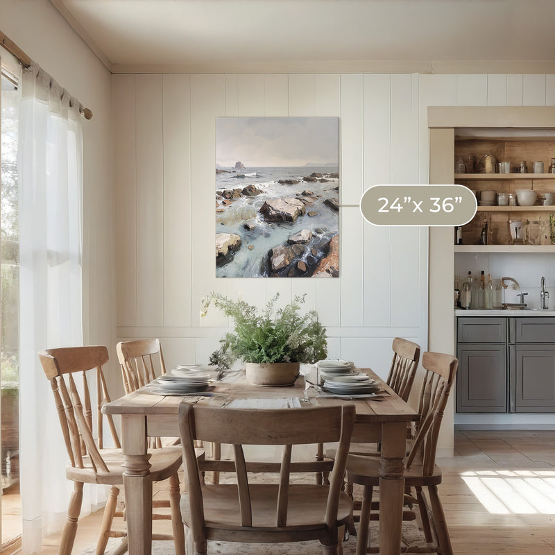 Rocky Shoreline at Low Tide No1 - Sage and Rose Prints