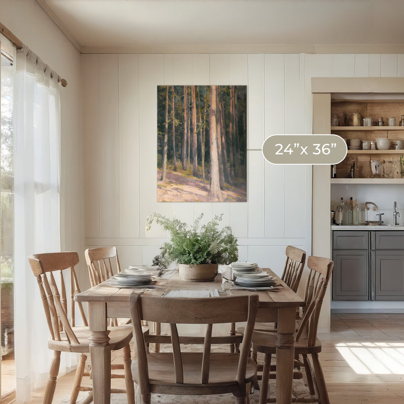 Redwoods in the Sunlight Oil Painting No1 - Sage and Rose Prints