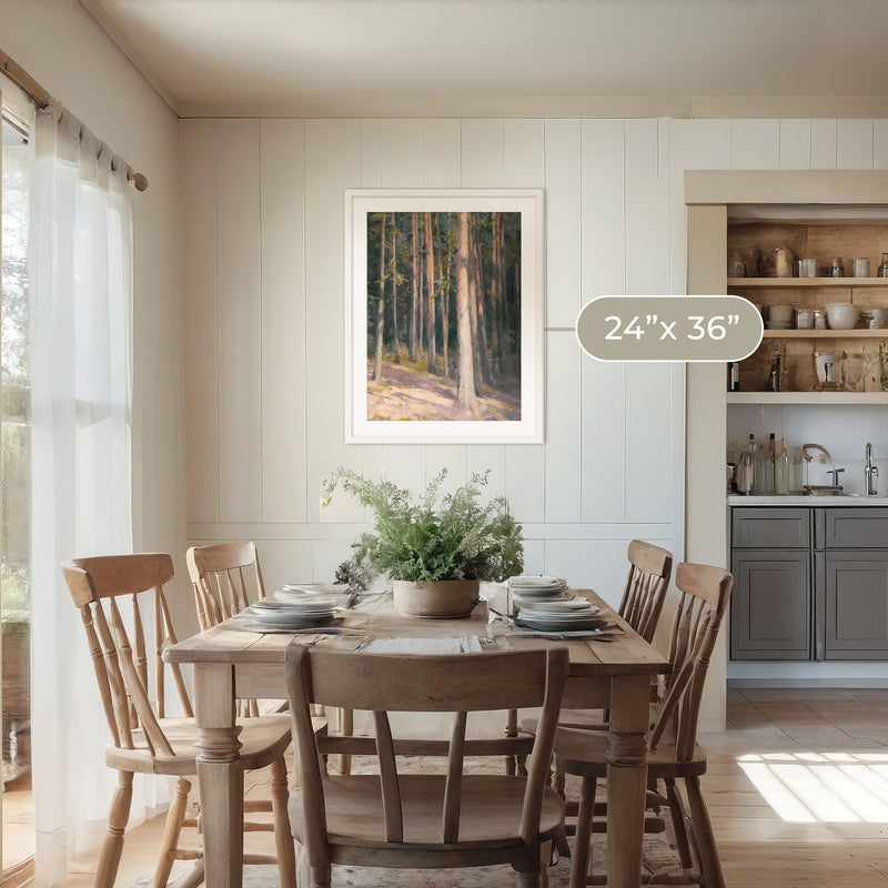 Redwoods in the Sunlight Oil Painting No1 - Sage and Rose Prints