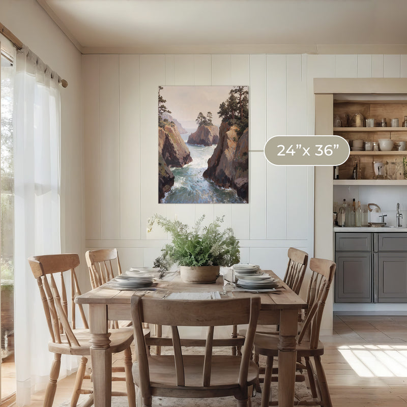 Ocean Cliffs and Glacial Blue Sea No1 - Sage and Rose Prints