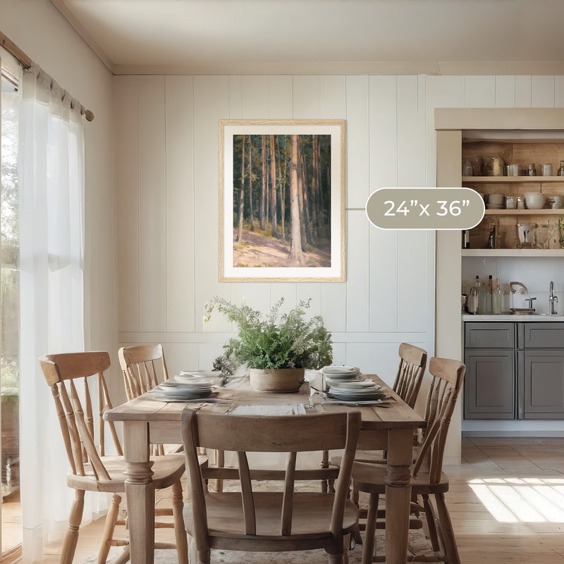 Redwoods in the Sunlight Oil Painting No1 - Sage and Rose Prints