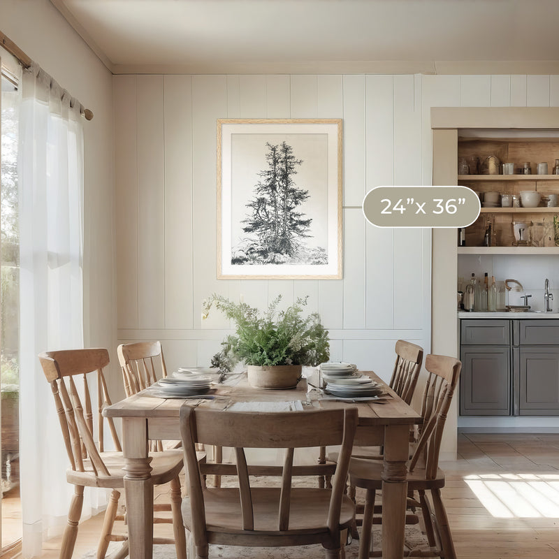 Black and White Tree Illustration No1 - Sage and Rose Prints