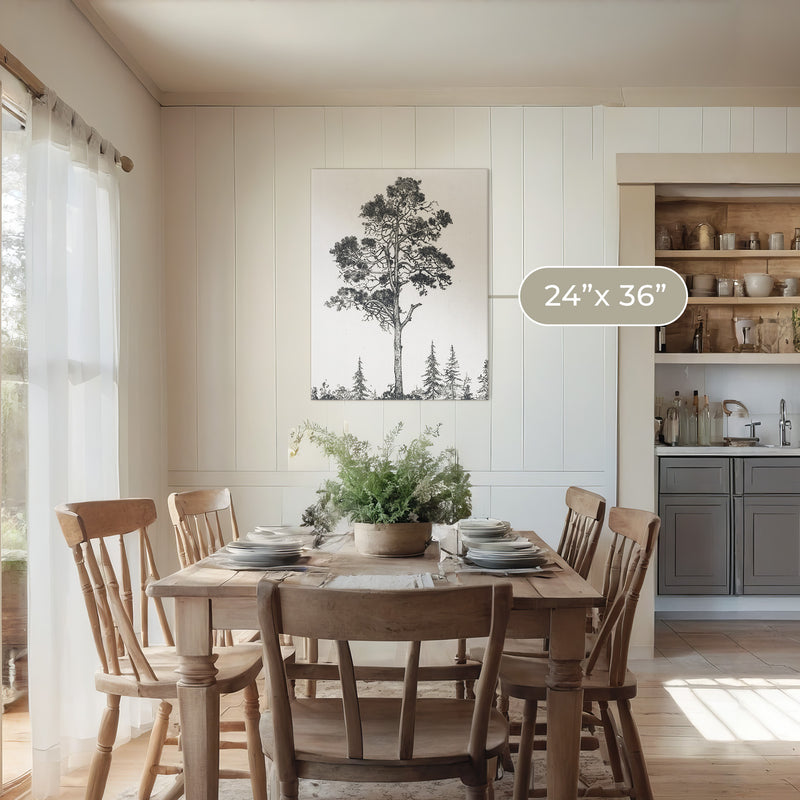 Black and White Tree Illustration No2 - Sage and Rose Prints