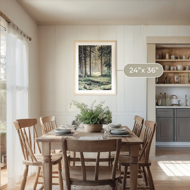 Sunny Forest Clearing Painting No1 - Sage and Rose Prints