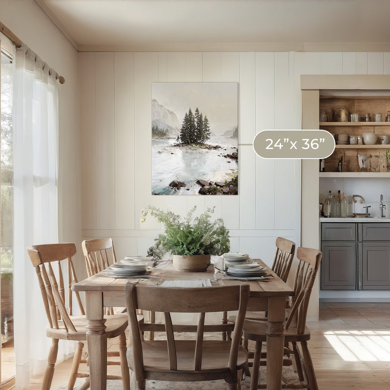 Misty Fjord Painting No1 - Sage and Rose Prints