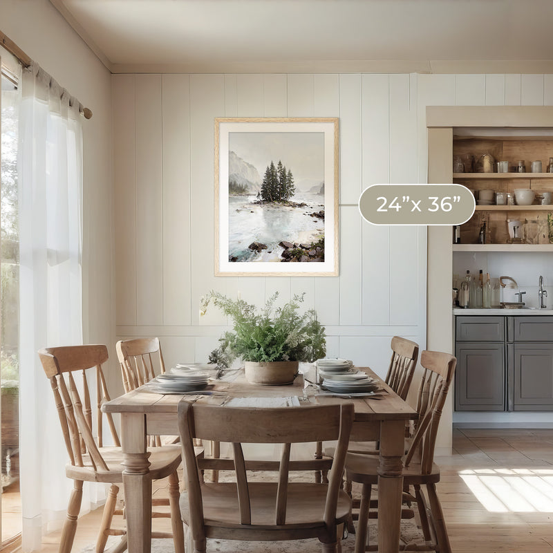 Misty Fjord Painting No1 - Sage and Rose Prints