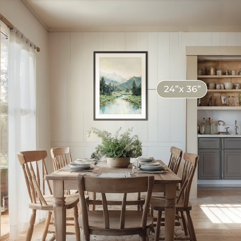 Rocky Mountain River Valley No1 - Sage and Rose Prints