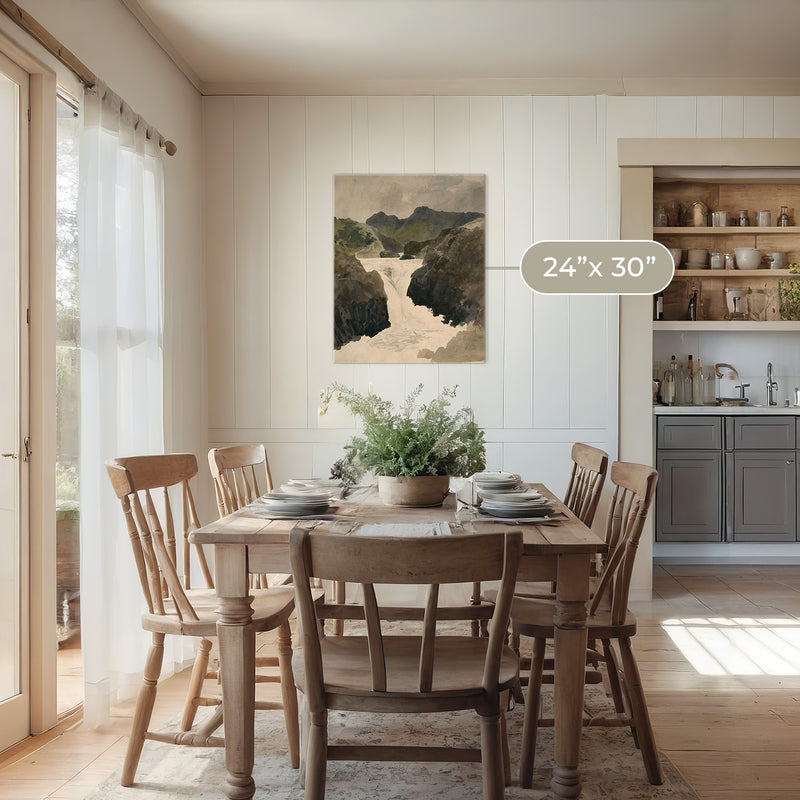 River Rapids Muted Watercolor No1 - Sage and Rose Prints