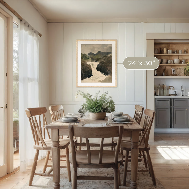 River Rapids Muted Watercolor No1 - Sage and Rose Prints