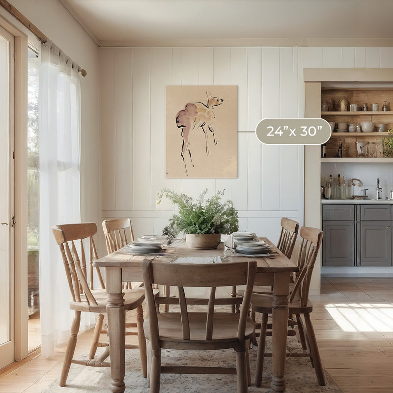 Young Deer Painted by Rik Wouters - Sage and Rose Prints