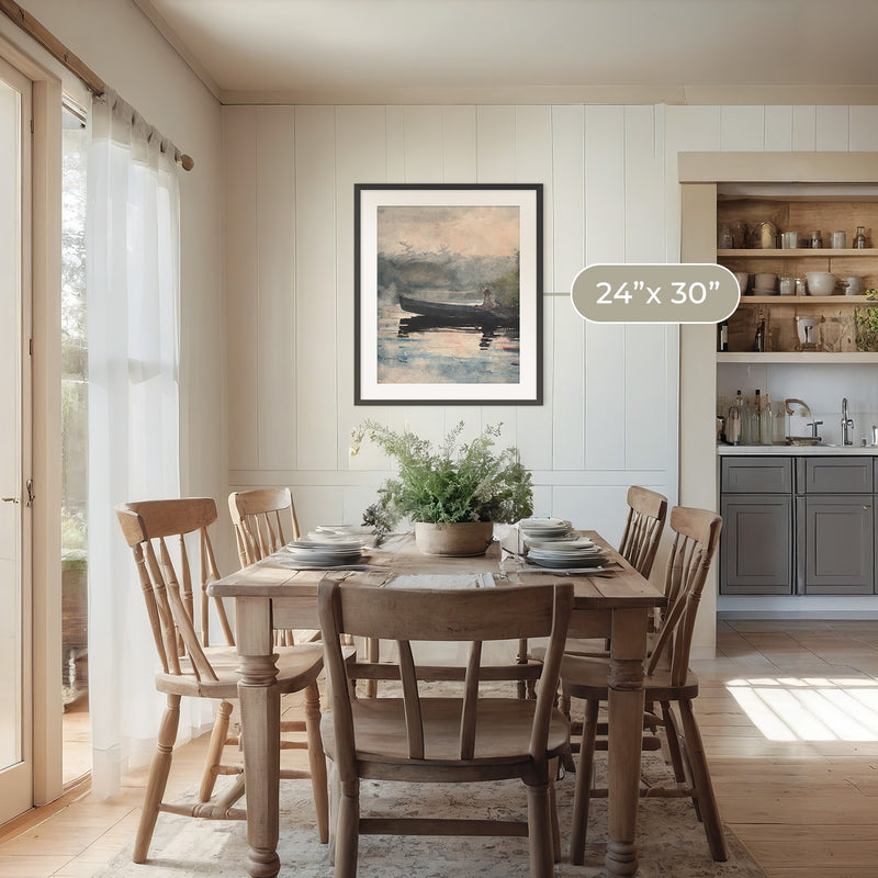 Muted Waters Fishing Watercolor No1 - Sage and Rose Prints