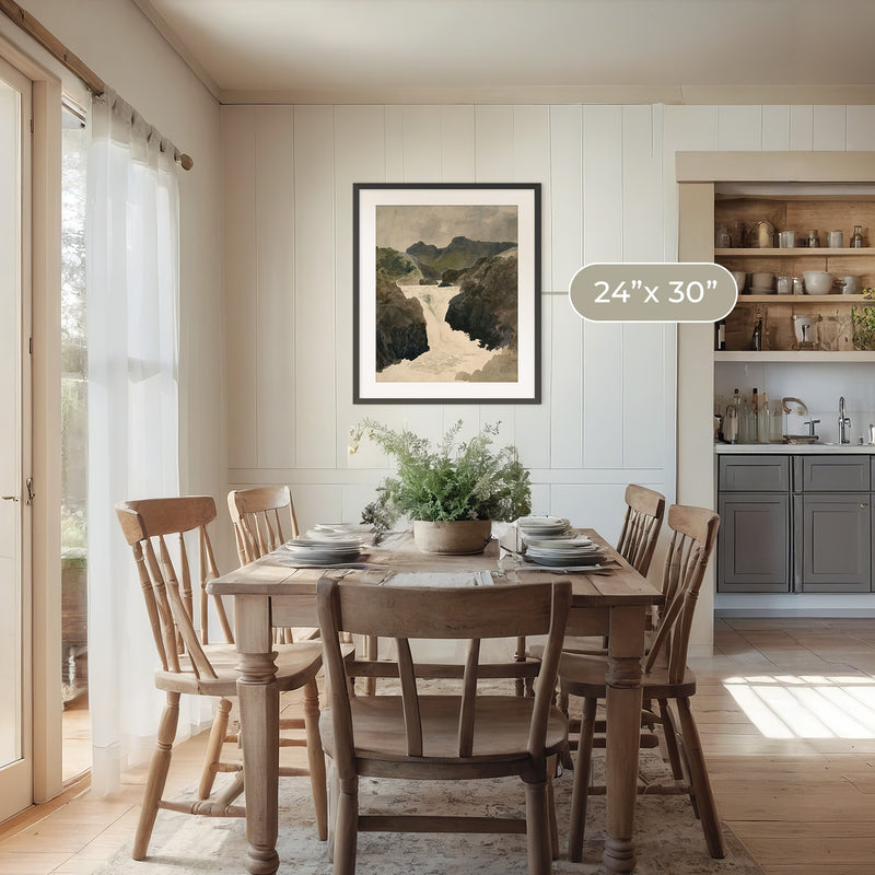 River Rapids Muted Watercolor No1 - Sage and Rose Prints