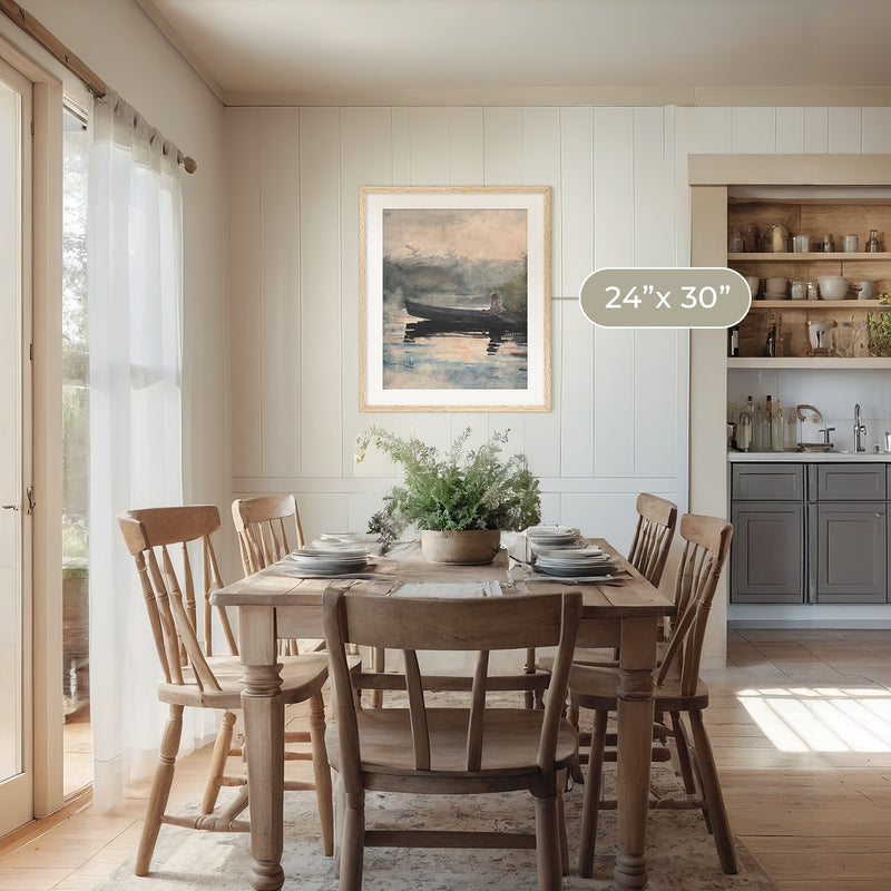 Muted Waters Fishing Watercolor No1 - Sage and Rose Prints