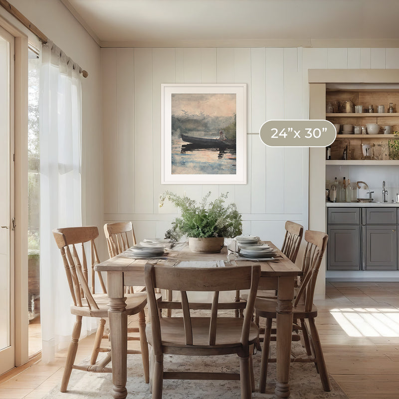 Muted Waters Fishing Watercolor No1 - Sage and Rose Prints