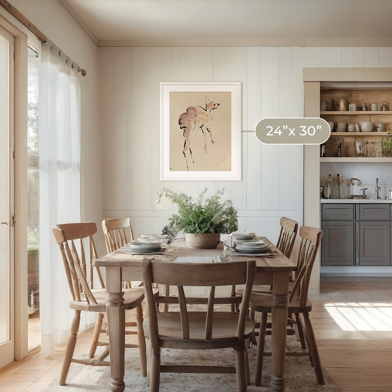 Young Deer Painted by Rik Wouters - Sage and Rose Prints