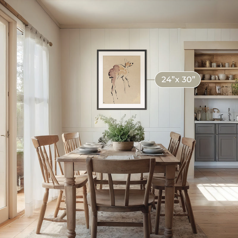 Young Deer Painted by Rik Wouters - Sage and Rose Prints