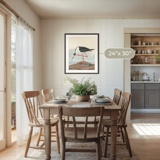 Black Necked Stilt Print - Sage and Rose Prints