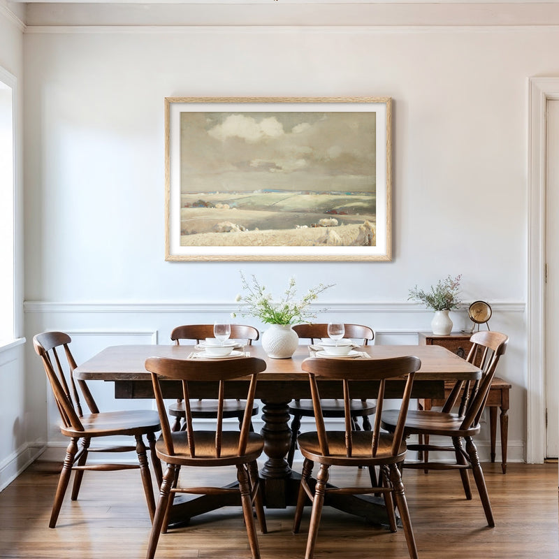 Clouds and Rolling Fields - Sage and Rose Prints