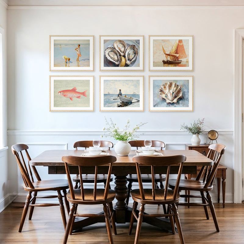 Coastal 9-Piece Grid Gallery - Sage and Rose Prints