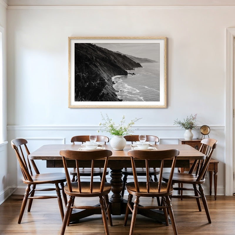 Big Sur Black and White Photo - Sage and Rose Prints