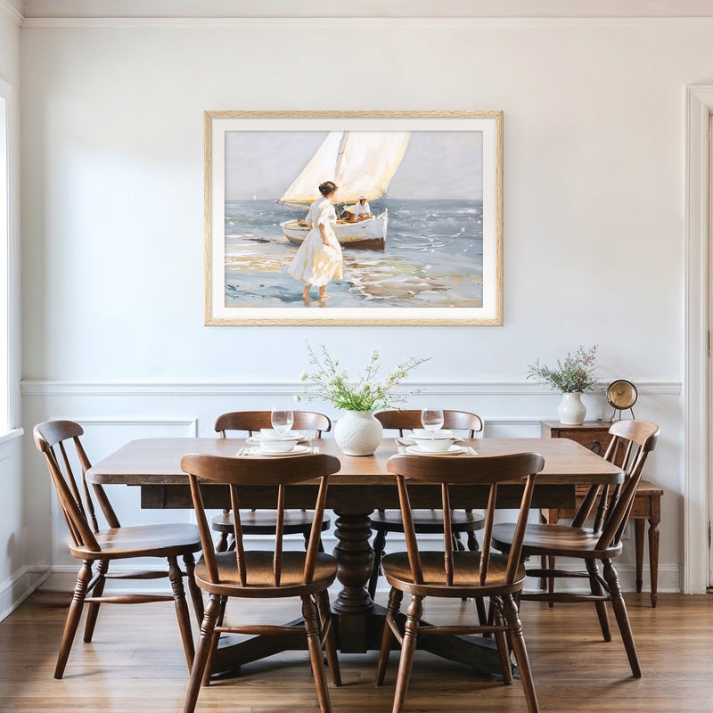 Sailboat Painting - Impressionist Women -Sage and Rose Prints