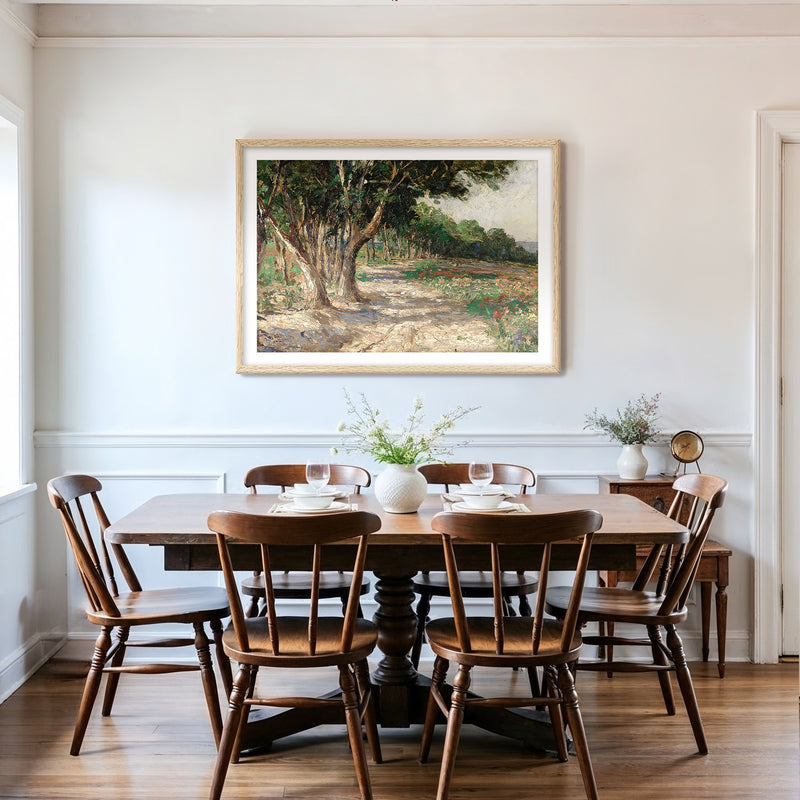 Elm Trees & Country Road Print - Sage and Rose Prints