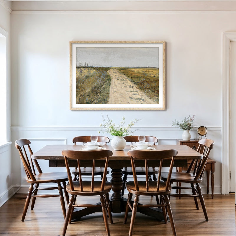 Impressionist Country Road - Sage and Rose Prints