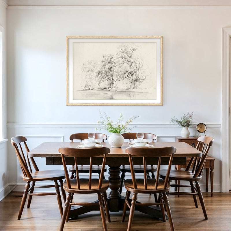 Charcoal Tree Sketch Art Print - Sage and Rose Prints