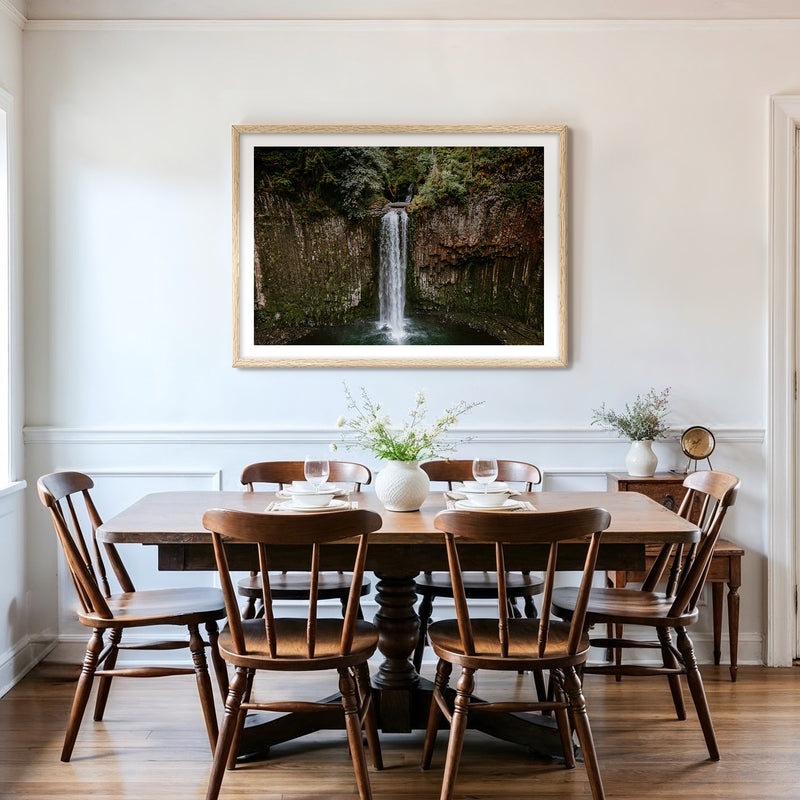 Abiqua Falls Moody Nature Photo - Sage and Rose Prints