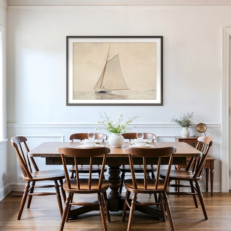 Vintage Sailboat Illustration No2 - Sage and Rose Prints