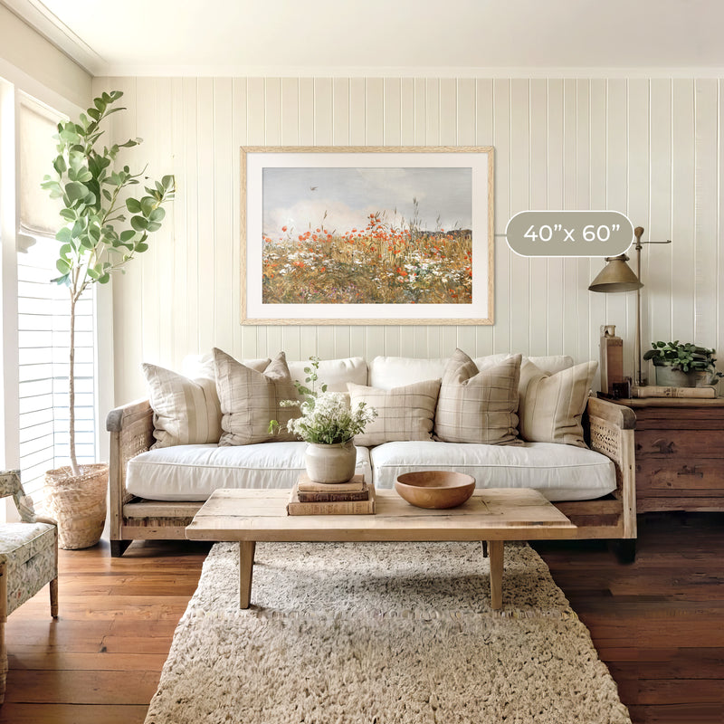 Poppies Spring Bloom Impressionist Painting No1 - Sage and Rose Prints