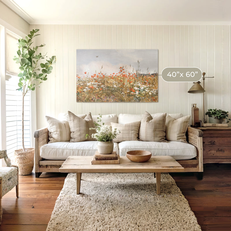 Poppies Spring Bloom Impressionist Painting No1 - Sage and Rose Prints