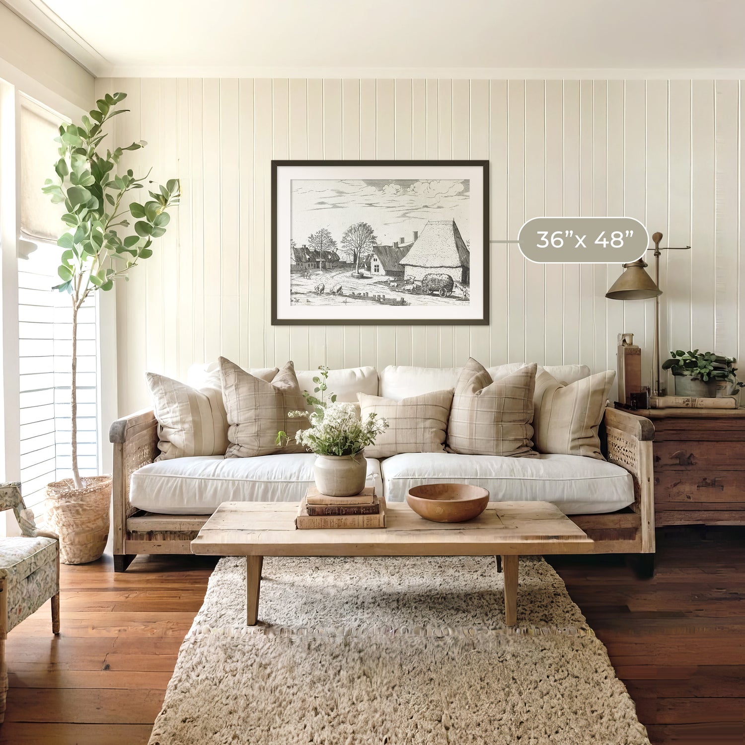 Cottagecore Black and White Illustration - Sage and Rose Prints