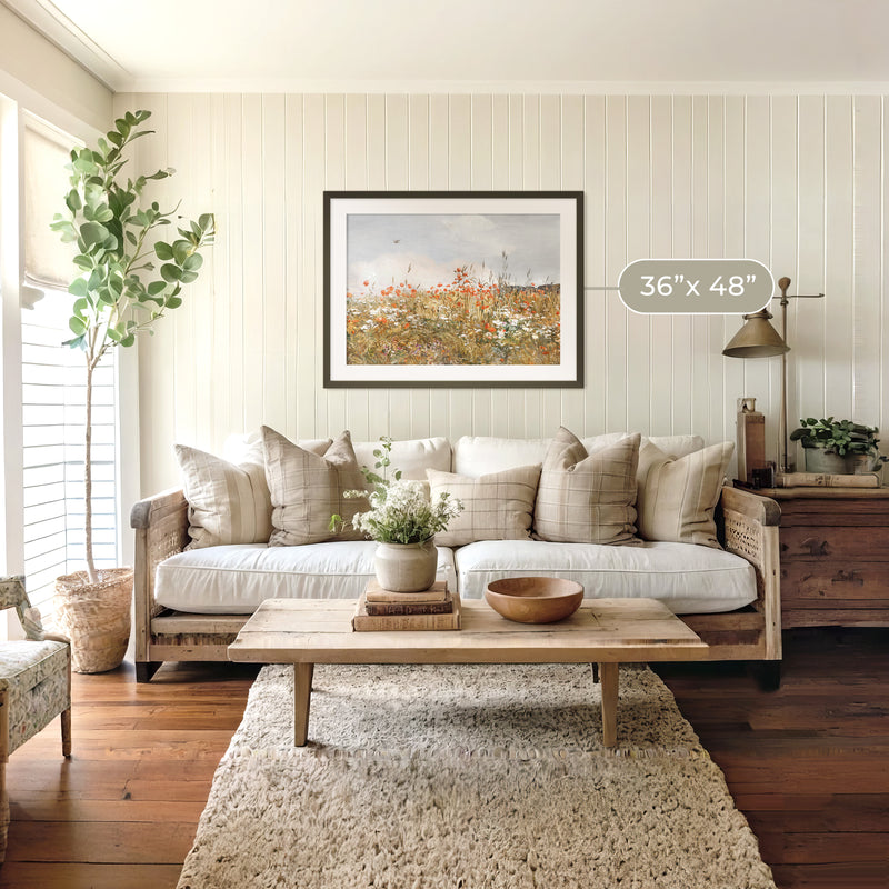 Poppies Spring Bloom Impressionist Painting No1 - Sage and Rose Prints