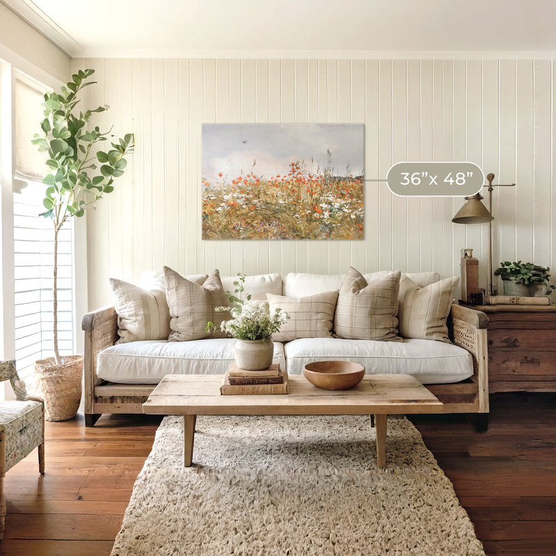 Poppies Spring Bloom Impressionist Painting No1 - Sage and Rose Prints