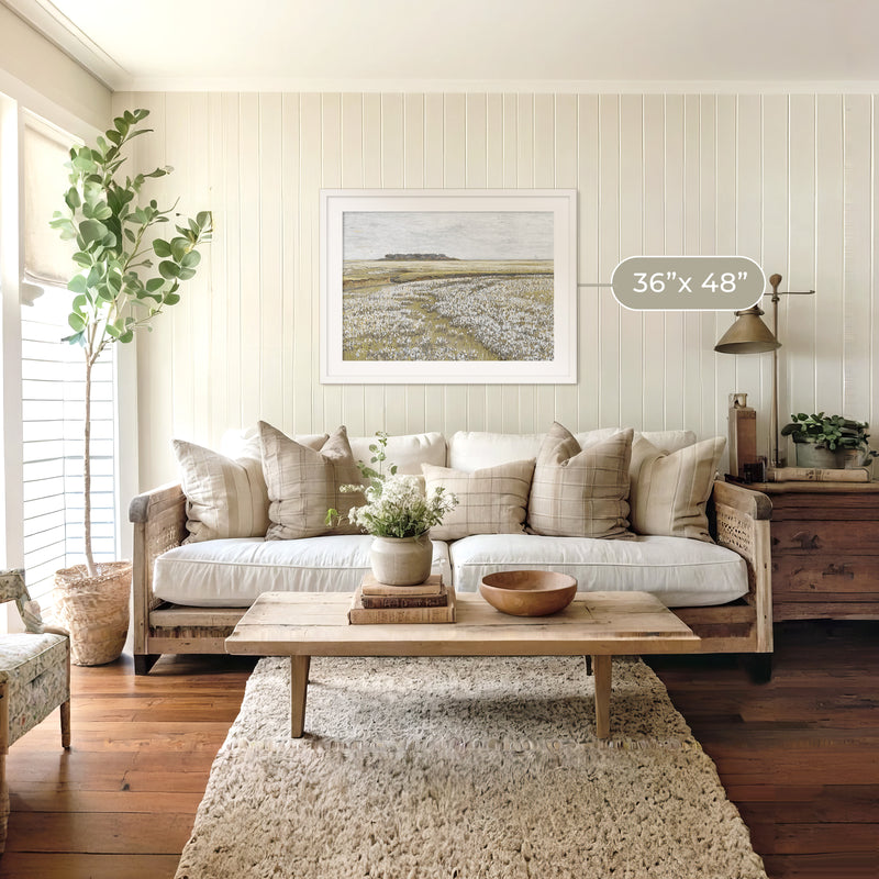 Flourishing Fields Landscape Painting No1 - Sage and Rose Prints