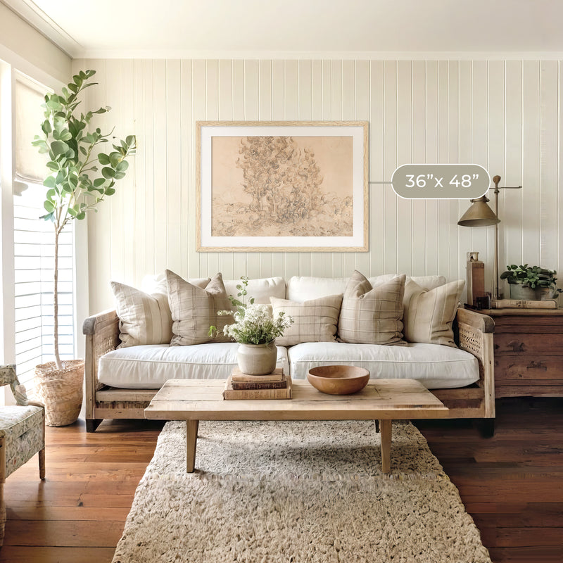 Vintage Drawing by Vincent Van Gogh No2 - Sage and Rose Prints