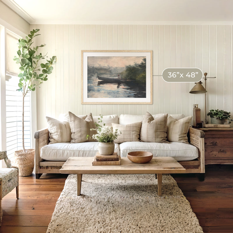 Muted Waters Fishing Watercolor No2 - Sage and Rose Prints